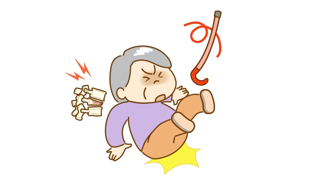 尻餅がきっかけで脊椎圧迫骨折したお婆ちゃん